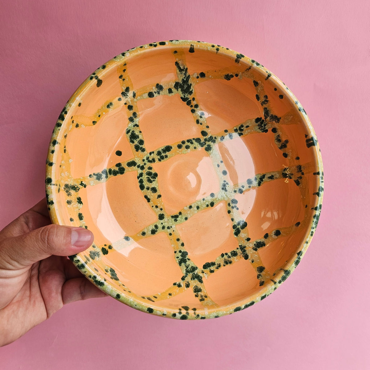 PLAID PEACHY & SLIME PLATE BOWL