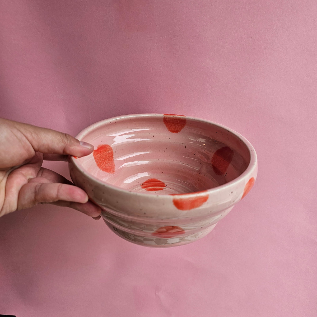 STRAWBERRY DOTS RAMEN BOWL