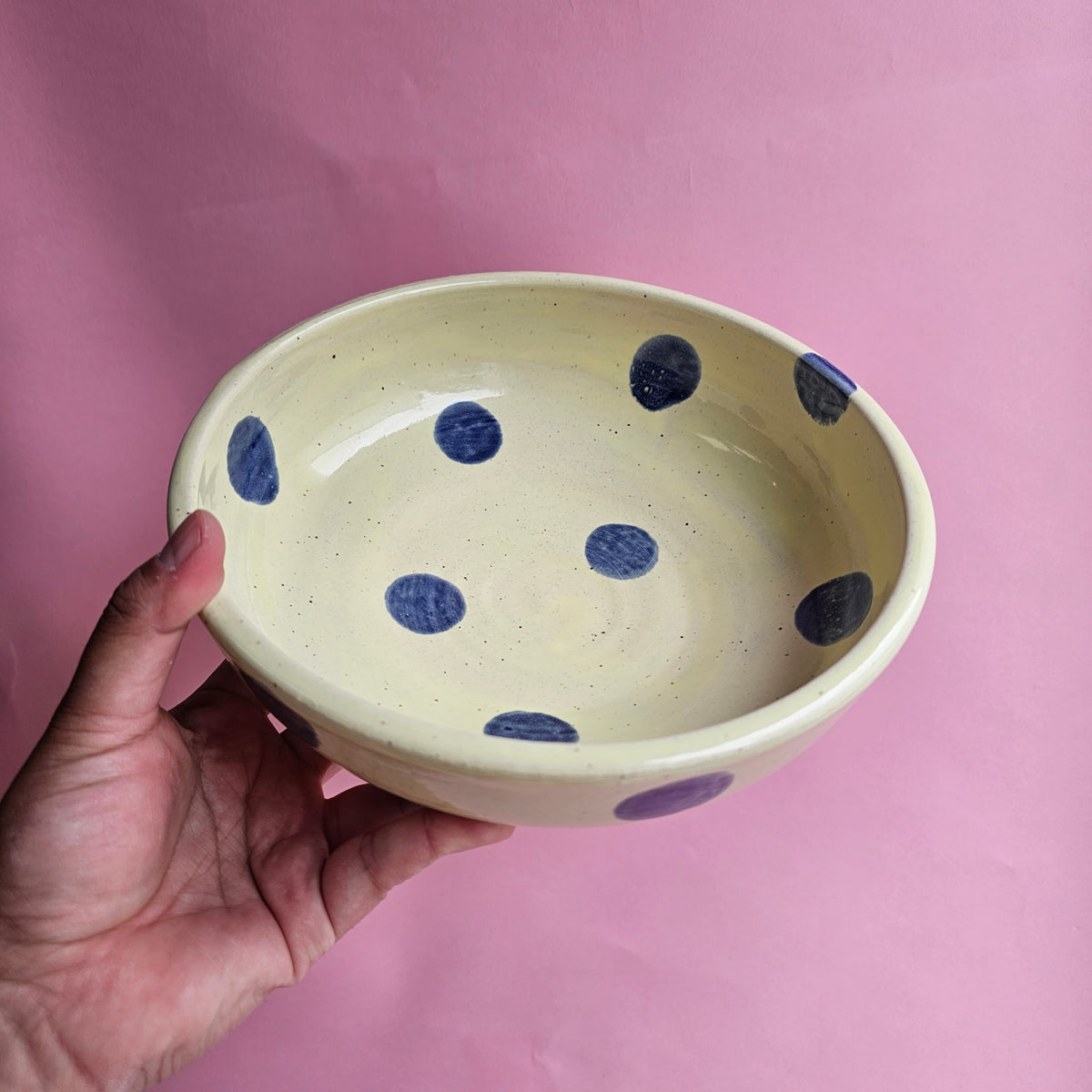 BLUEBERRY LEMONADE SPECKLED DOTS BOWL