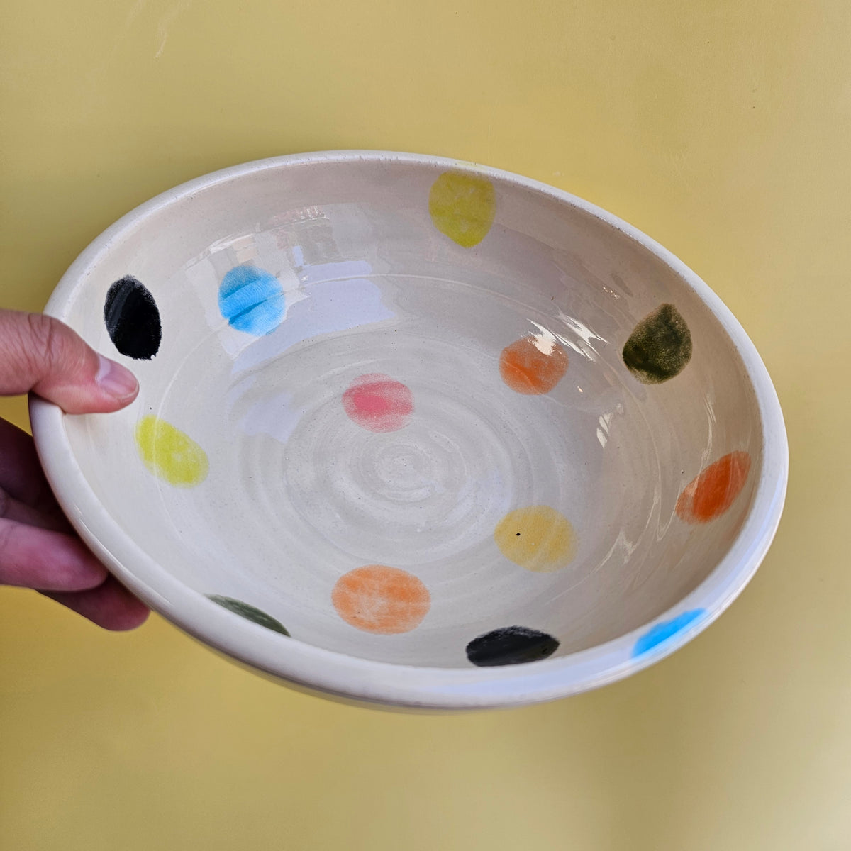 SALAD DOTS PLATE BOWL