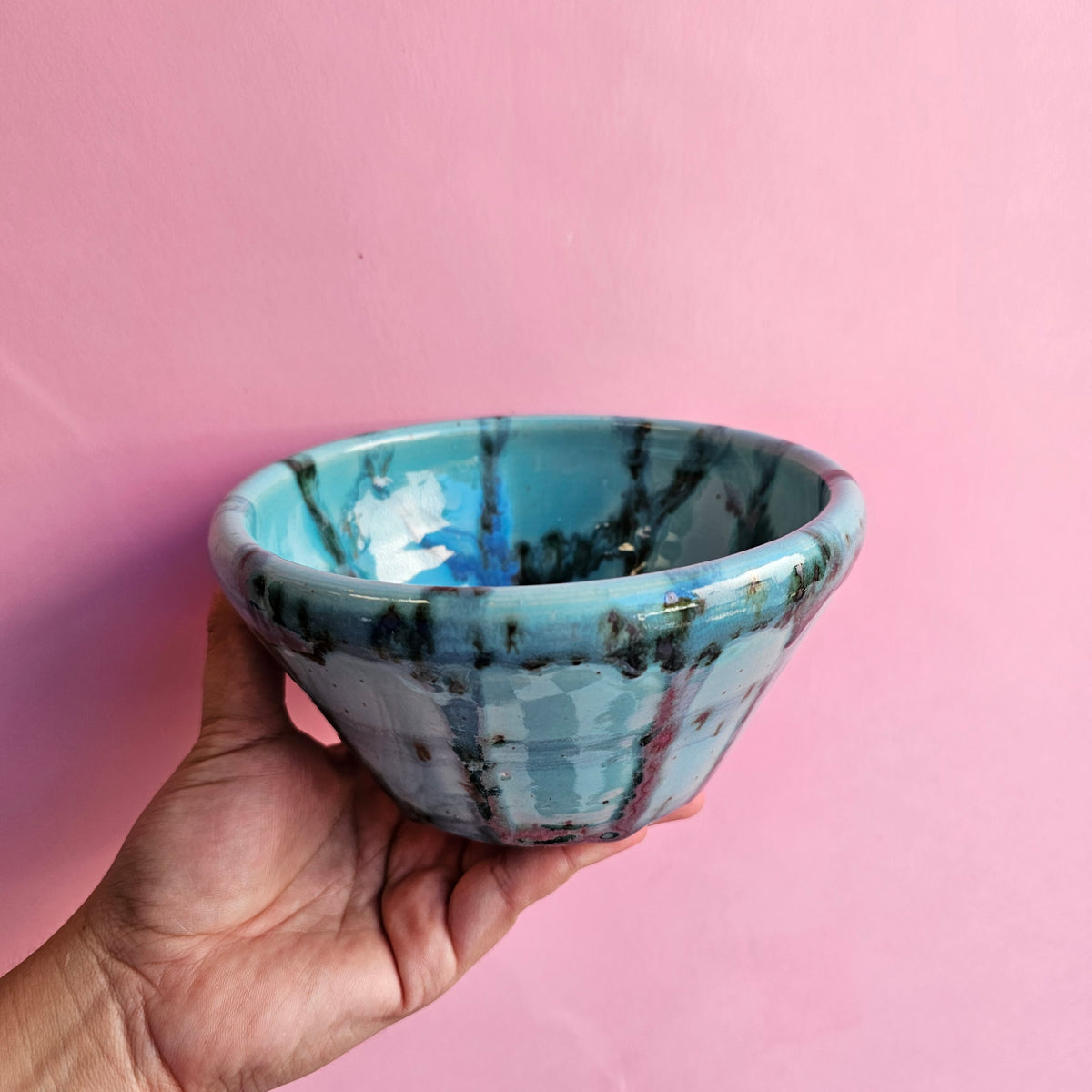 PEA FLOWER PLAID BOWL